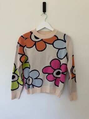 THML Floral Multi-Color Retro Sweater Size XS